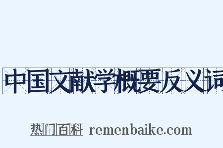 中国文献学概要反义词是什么意思的图片